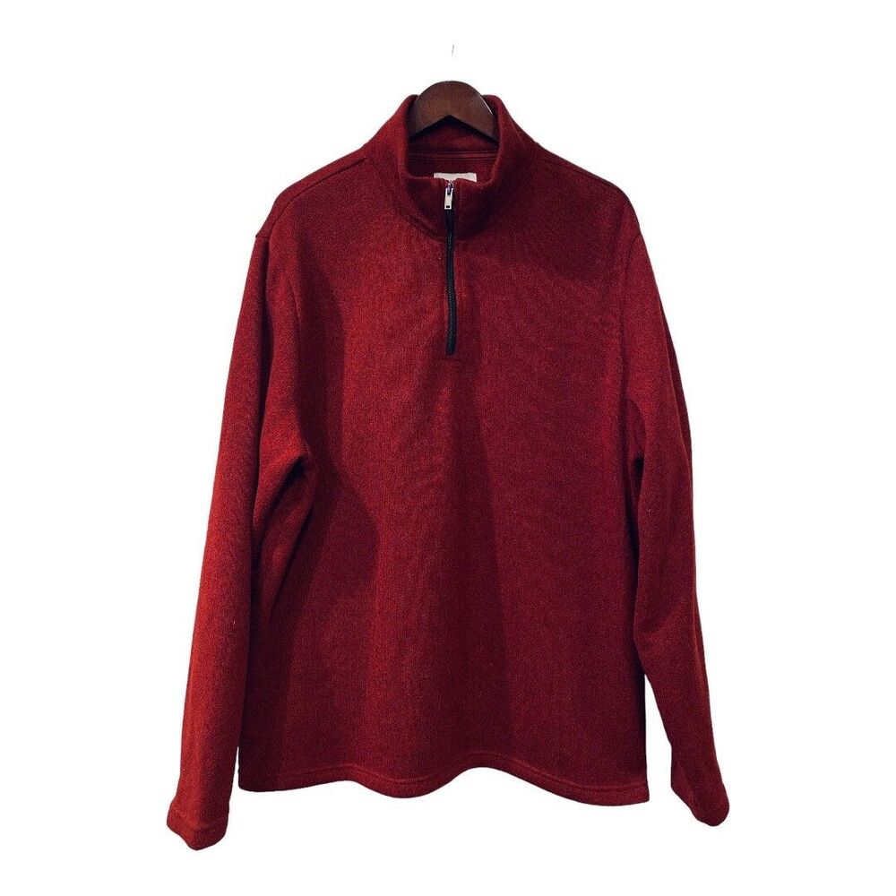 Old Navy Burgundy Red Quarter Zip Fleece Pullover Sweater- size XXL